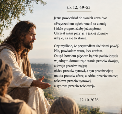 Jezus i ogień wiary na wzgórzu